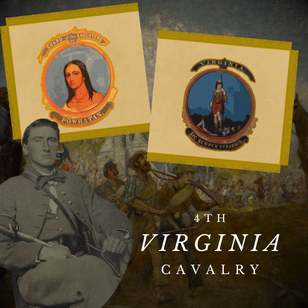 "Guard of the Daughters of Powhatan" - 4th Virginia Cavalry - Company E -  Flag Stickers