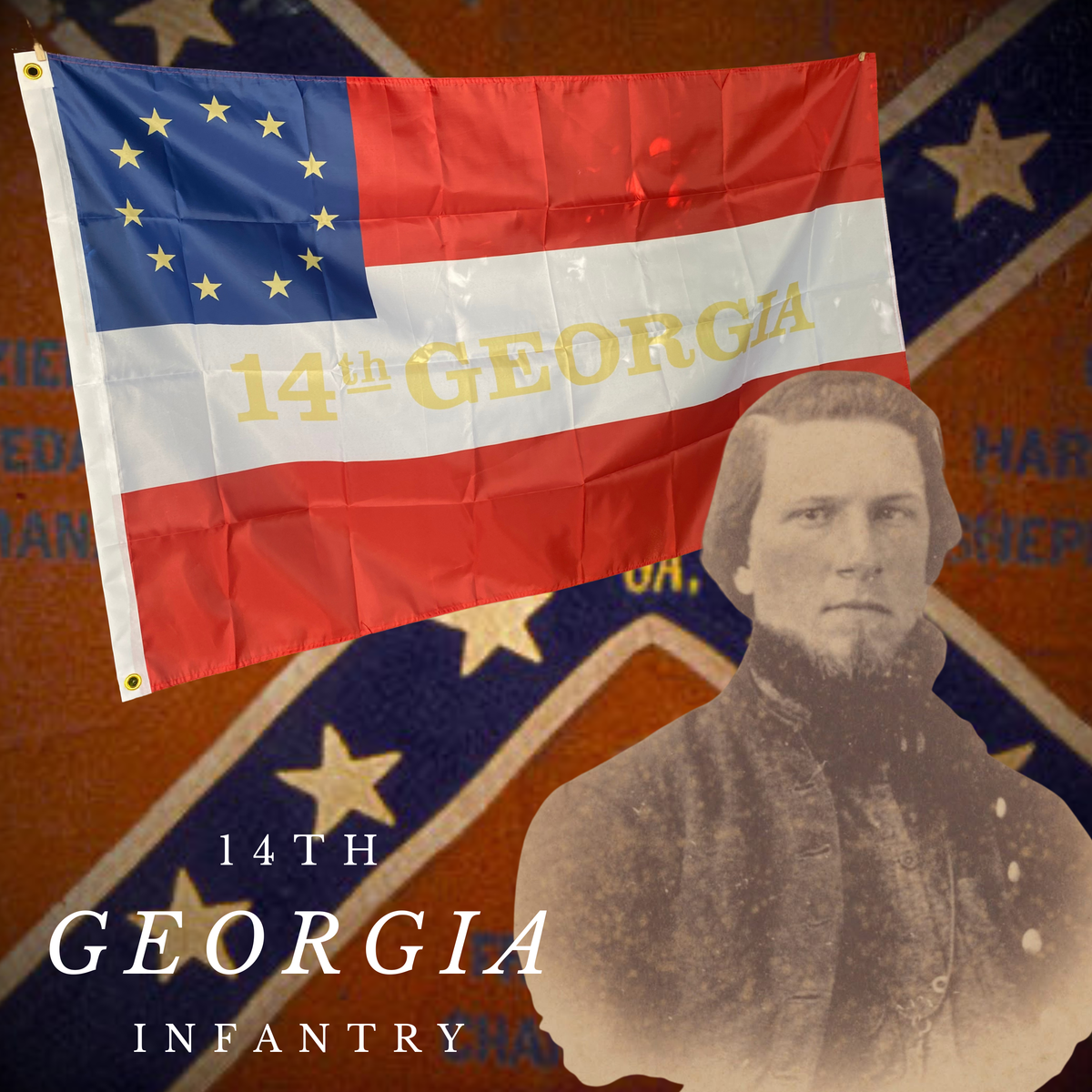 14th Georgia Infantry 1st National House Flag