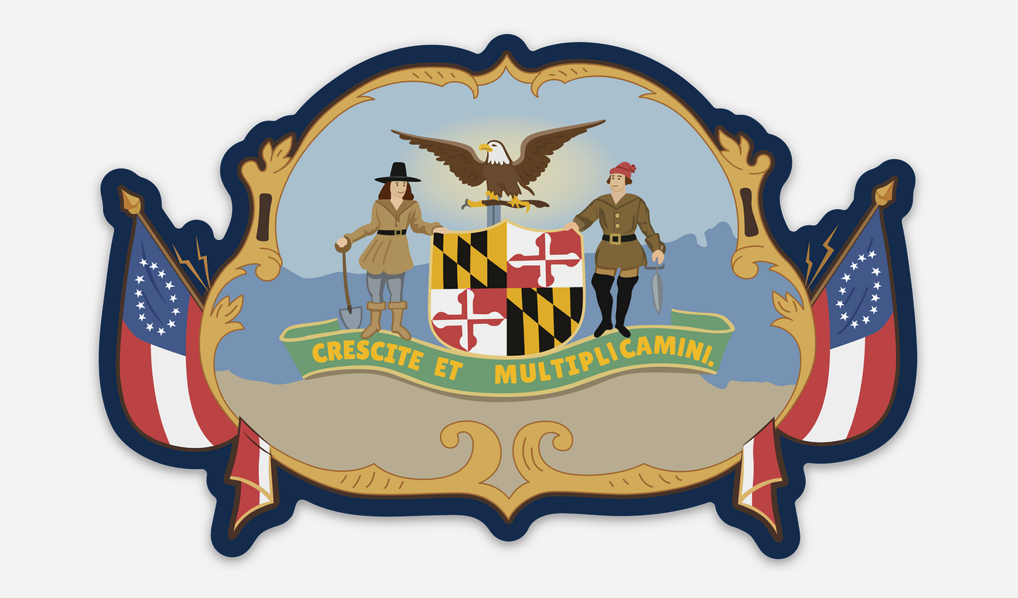 2nd Maryland Infantry State Flag Sticker/Magnet