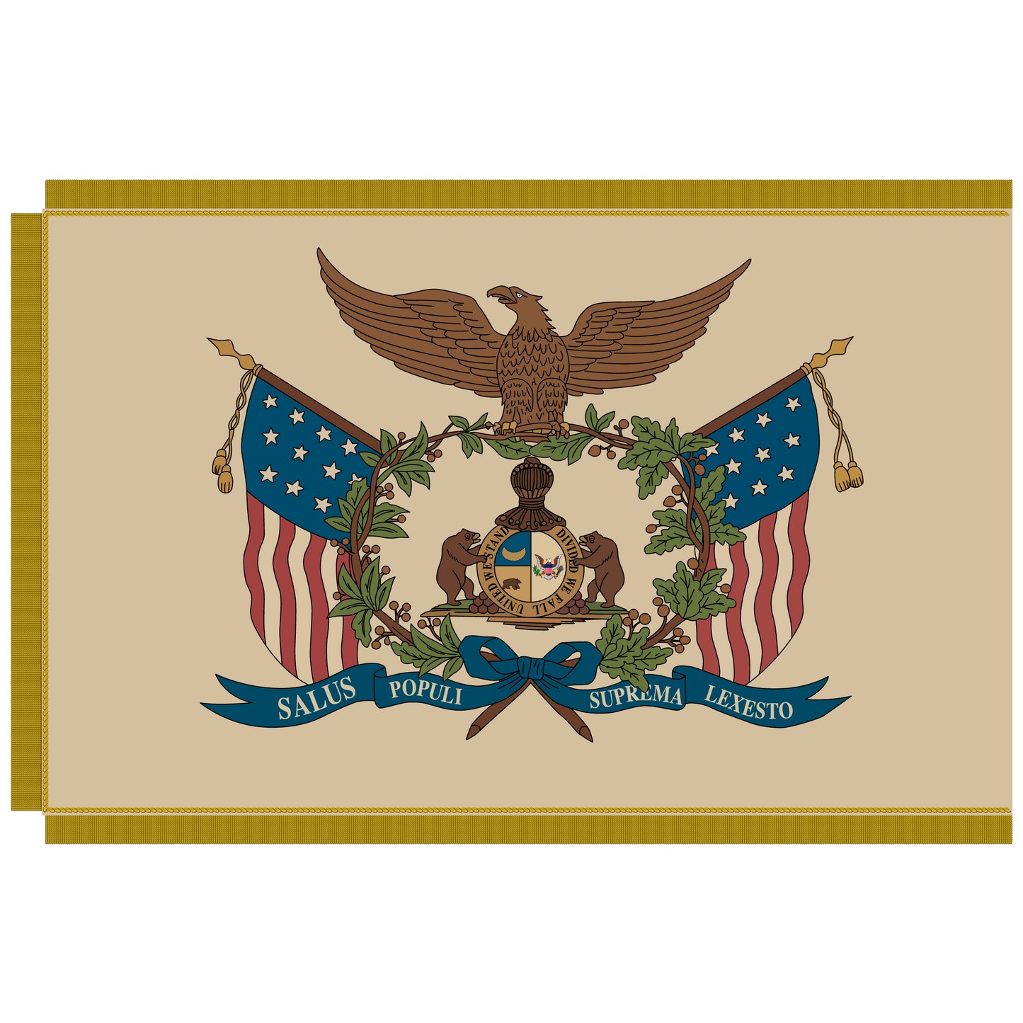 "Missouri Guard" 1st Missouri Infantry (Missouri State Guard) Company G Flag Sticker