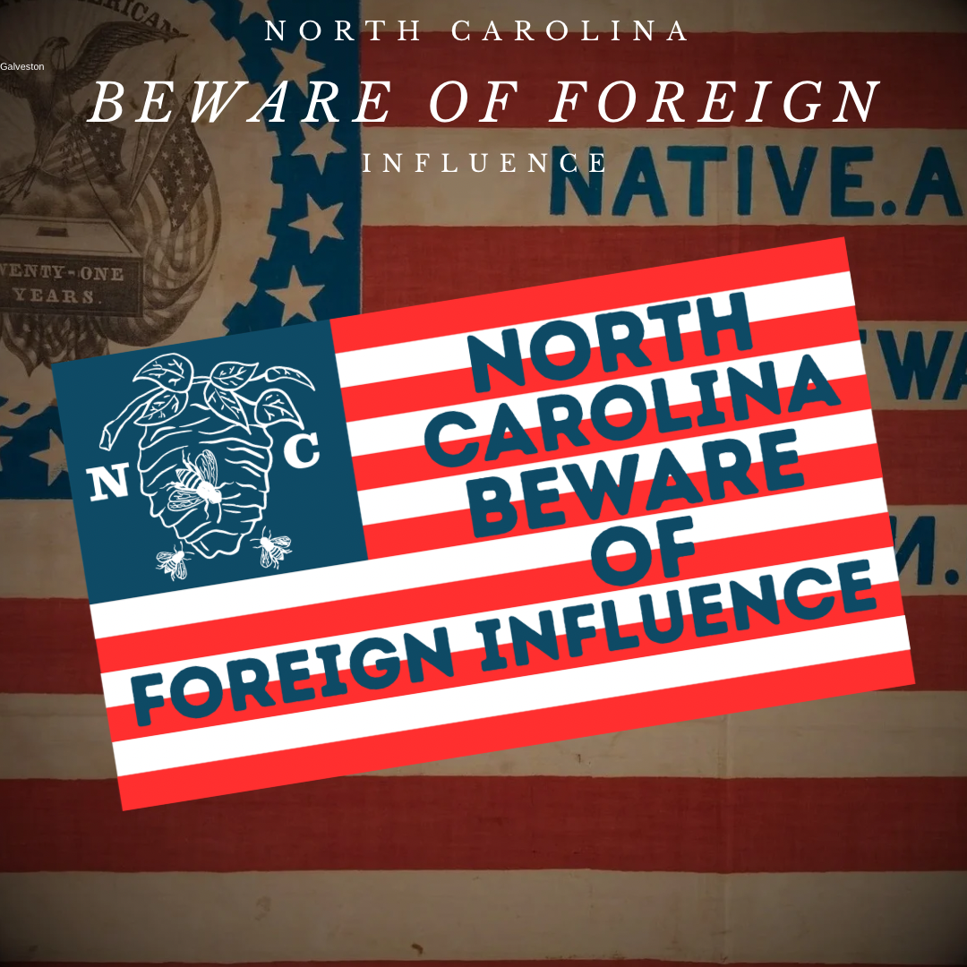 "North Carolina Beware of Foreign Influence" Flag
