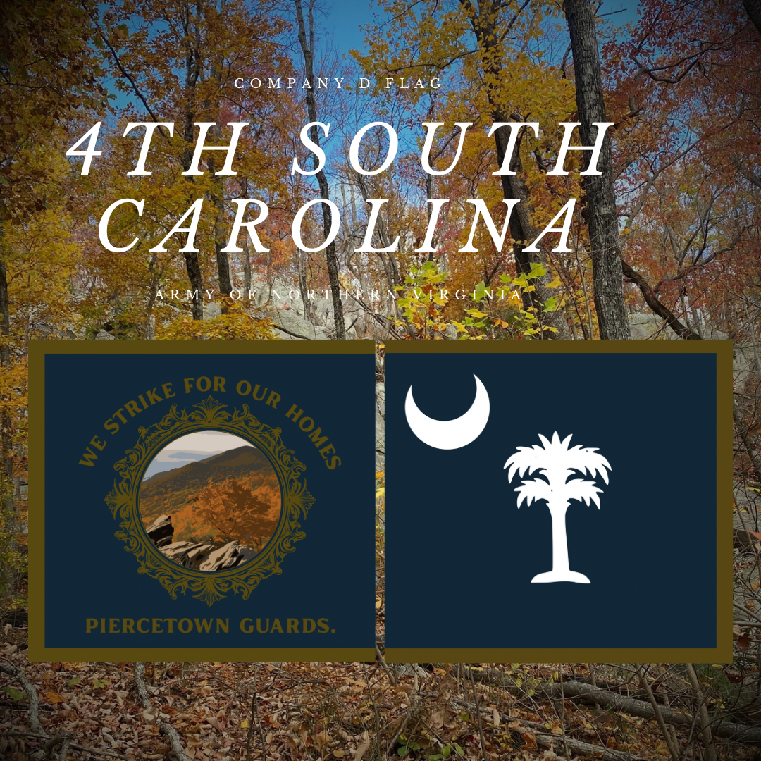 "We strike for our homes" - Company D  - 4th South Carolina Flag Stickers/Magnet