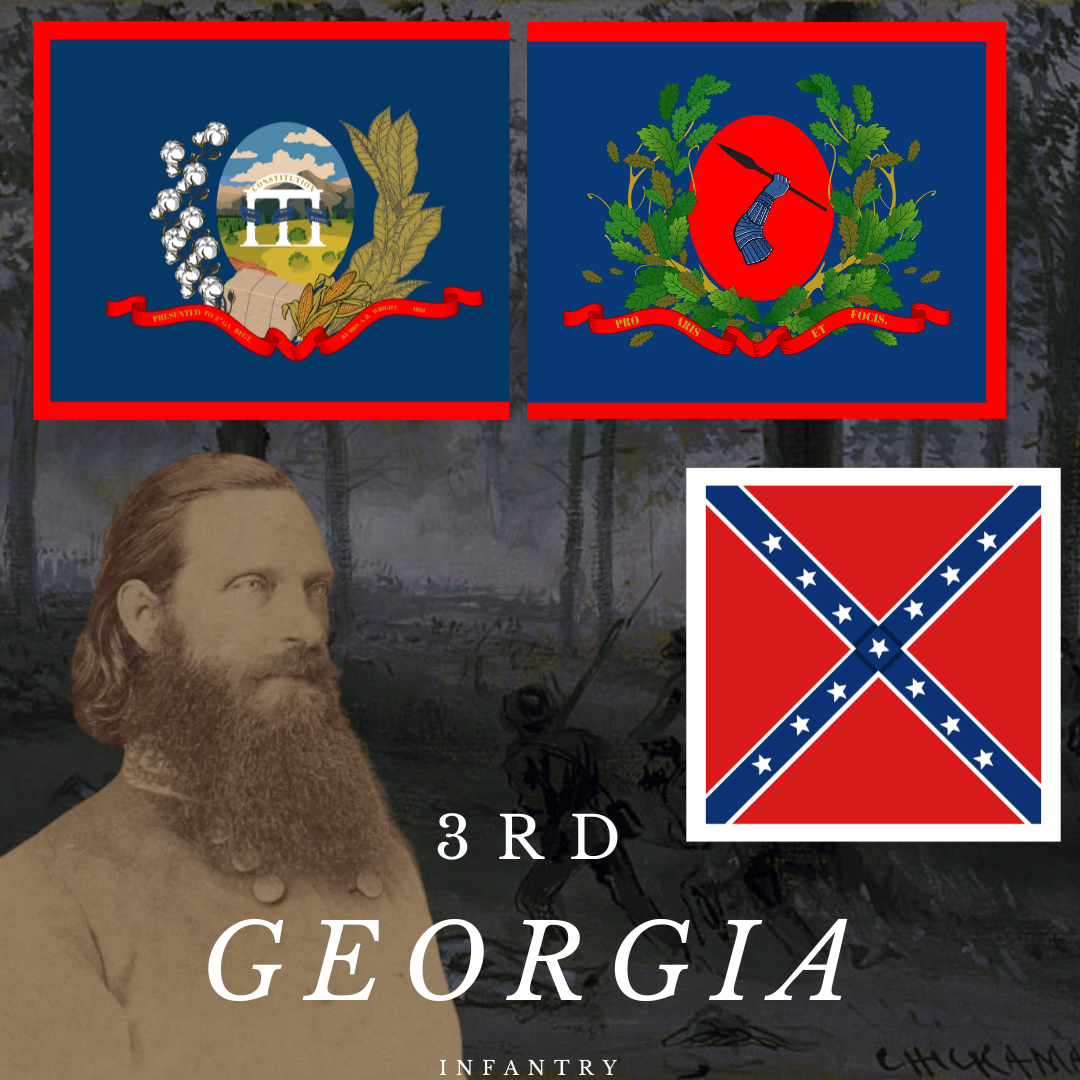 "Pro aris et focis" - "for hearth and home" - 3rd Georgia Regimental Flag Stickers/Magnets