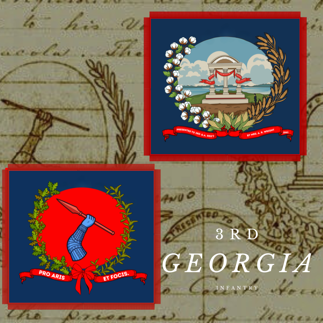 "Pro aris et focis" - "for hearth and home" - 3rd Georgia Regimental Flag Stickers/Magnets