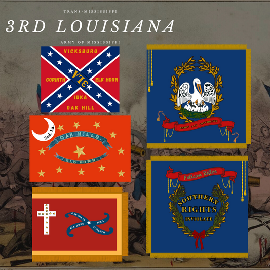 3rd Louisiana Infantry  Flag Sticker Set