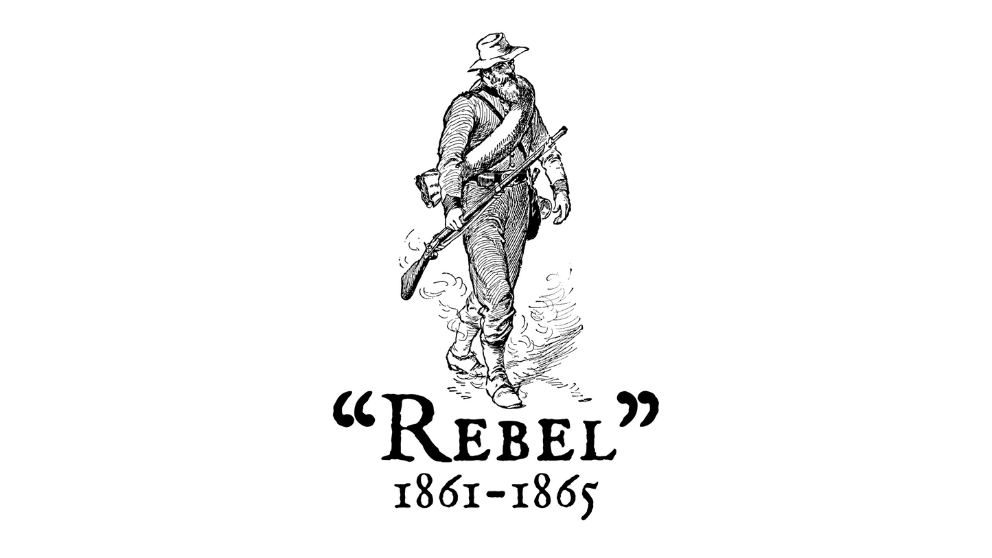 "A Soldier On Campaign" Rebel Stickers
