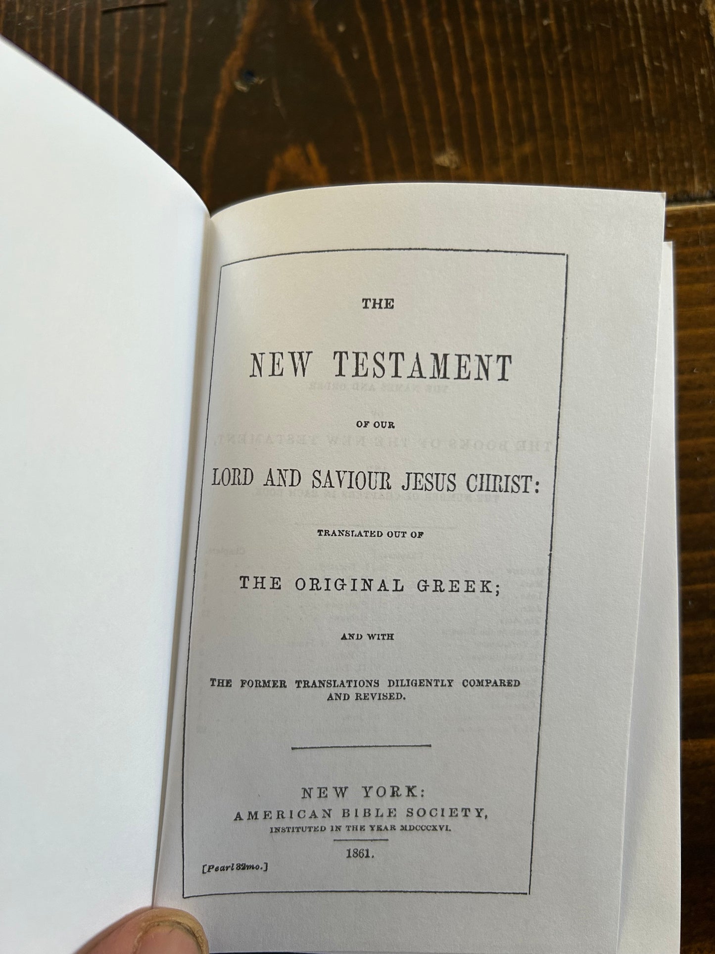 New York American Bible Society Reproduction New Testament