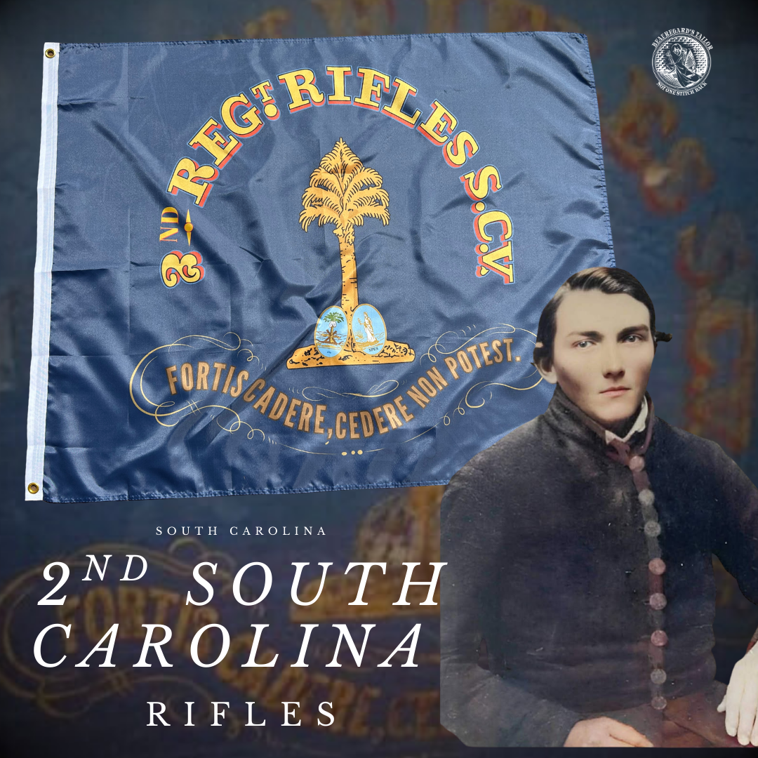 "The brave may fall, but cannot yield" 2nd South Carolina Rifles Flag