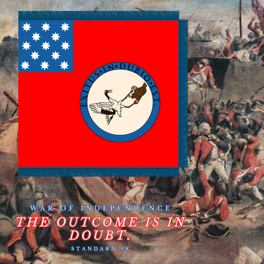 "The outcome is in doubt"  Gostelowe Standard #8 Flag Sticker/Magnet
