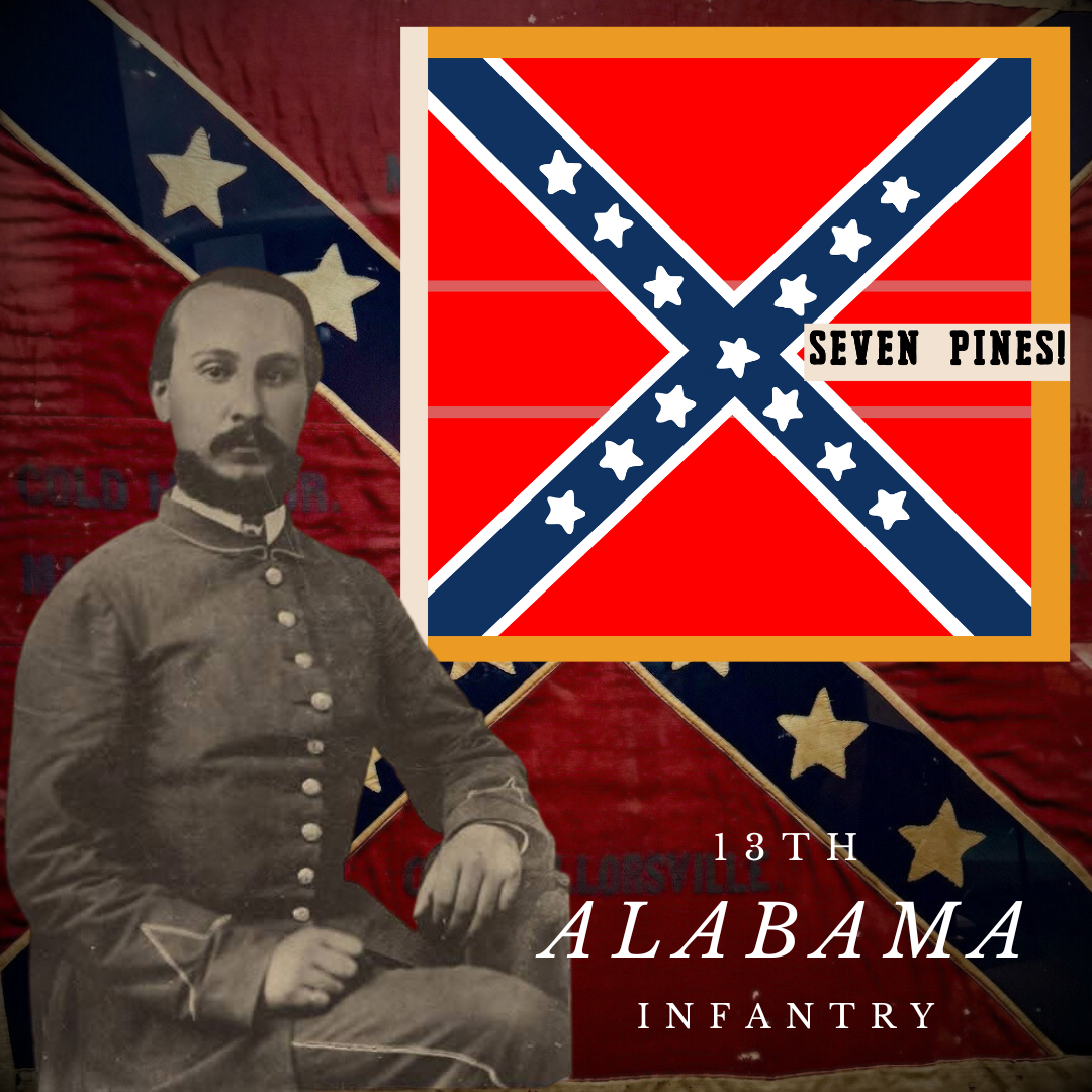 13th Alabama " Seven Pines" Flag Stickers