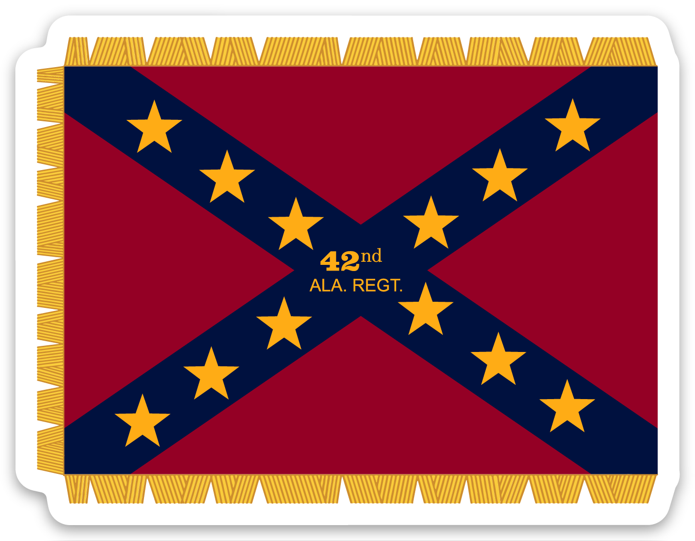 42nd  Alabama Flag Stickers