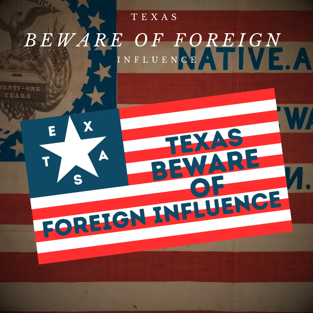 "Texas Beware of Foreign Influence" Sticker/Magnet