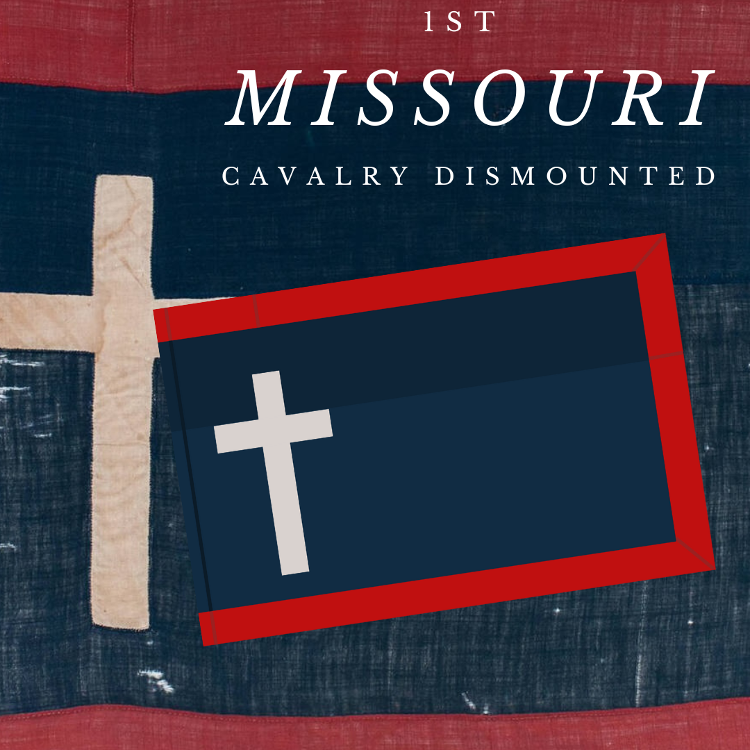 "Missouri Battle Flag" 1st Missouri Cavalry Dismounted Flag Stickers/Magnet