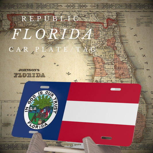 Republic of Florida Flag Car Tag/Plate