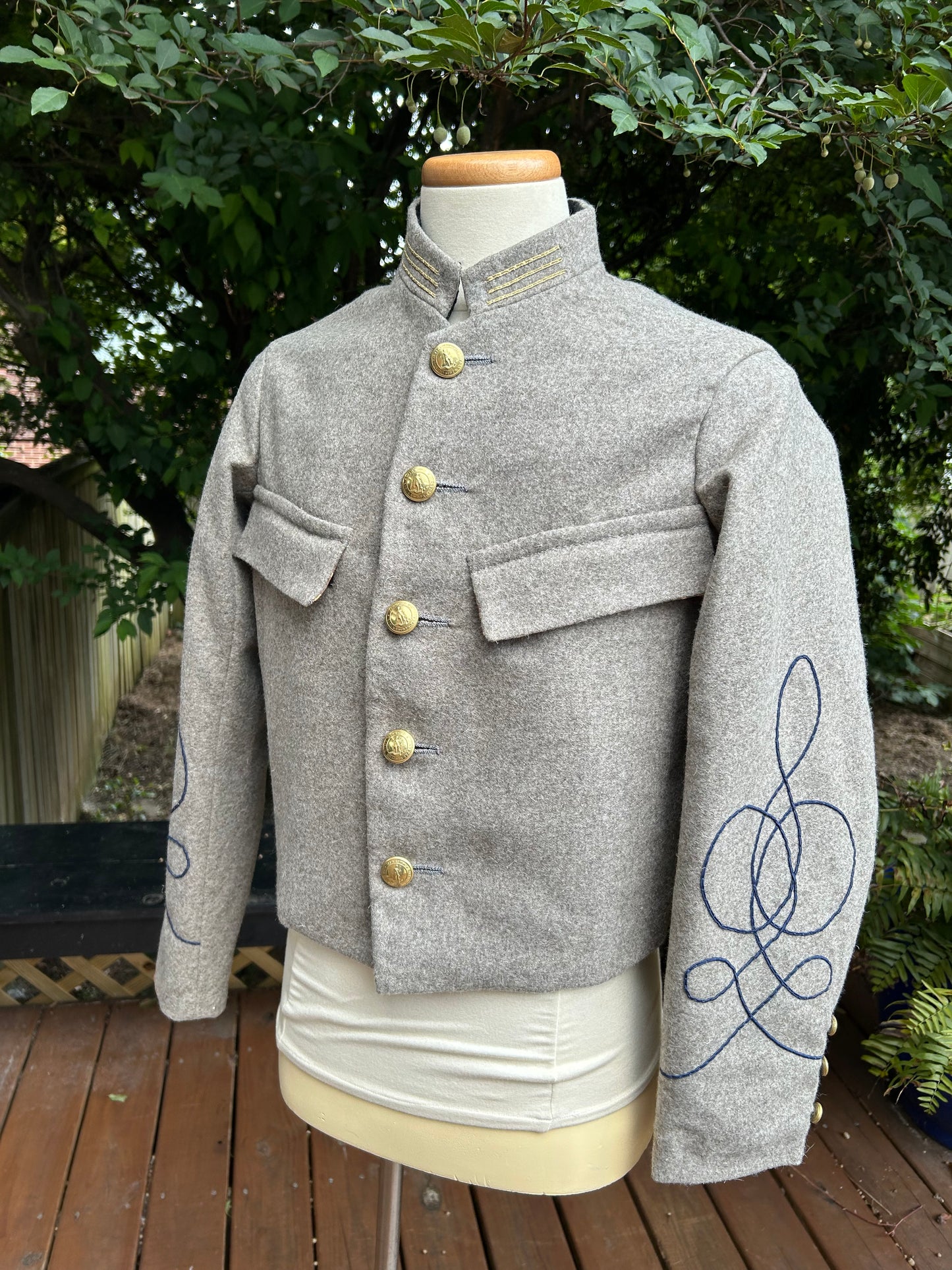 Confederate Officers Jacket - Austrian Braid and Breast Pockets