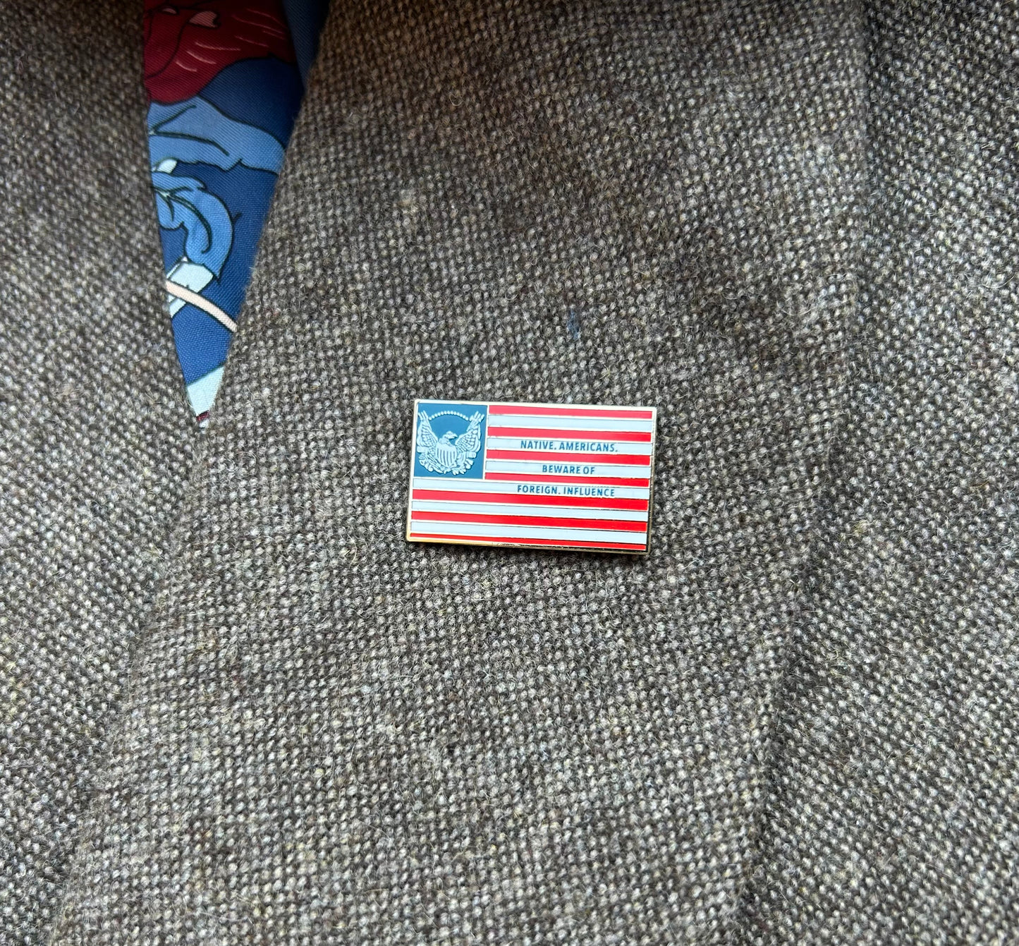 "Beware of Foreign Influence" Lapel Pin