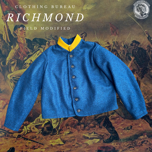 Richmond Clothing Bureau Jacket 1864-1865 - Field-Modified Collar Trim - Size 46