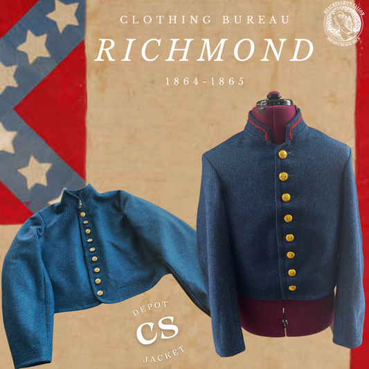 Richmond Clothing Bureau Jacket English Army Cloth 1864-1865