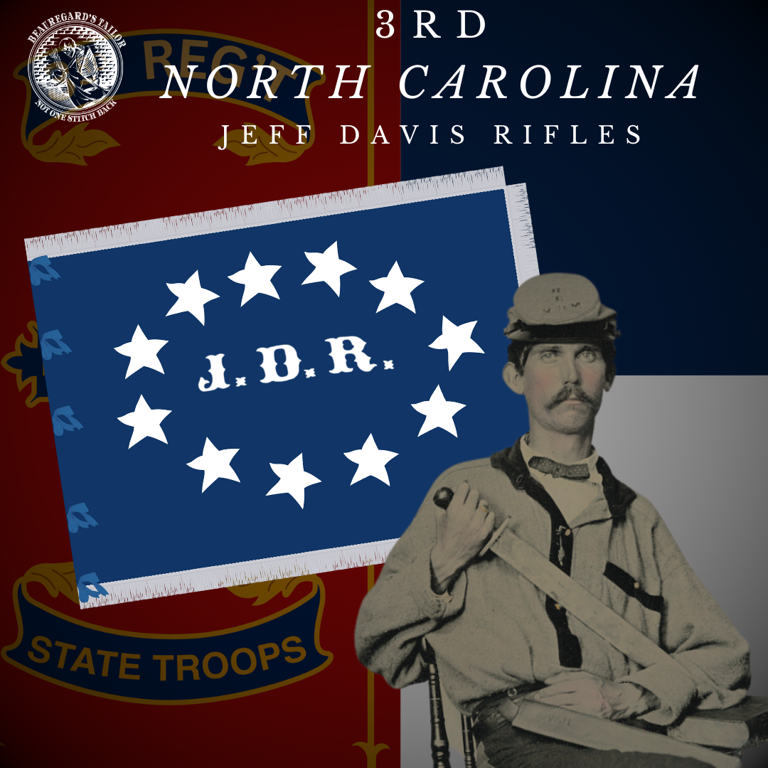 "Jefferson Davis Rifles" - 3rd North Carolina Infantry Flag Stickers