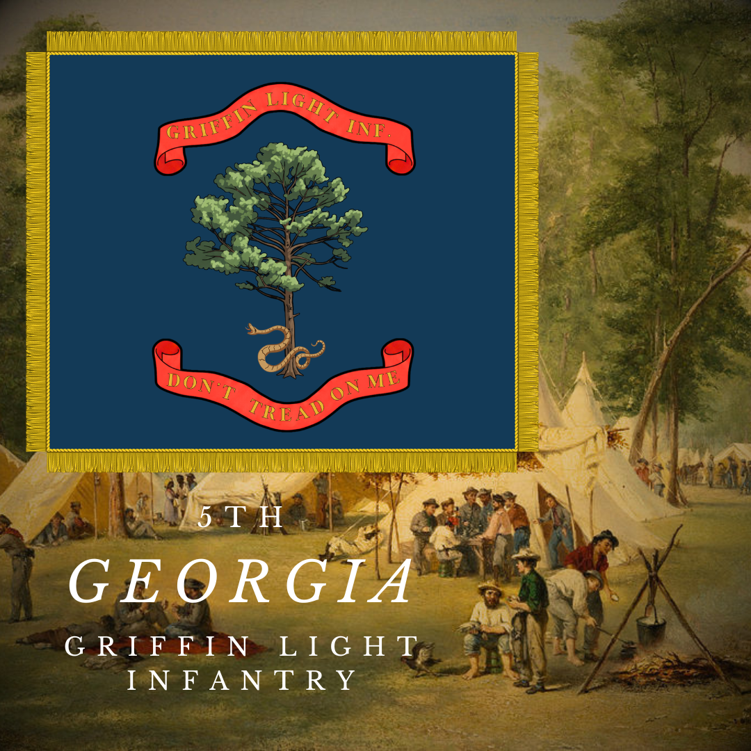 5th Georgia Infantry - Company B - Griffin Light infantry Flag Stickers/Magnet