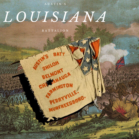 14th Battalion, Louisiana Sharpshooters (Austin's) "Battle Damaged" Flag Sticker