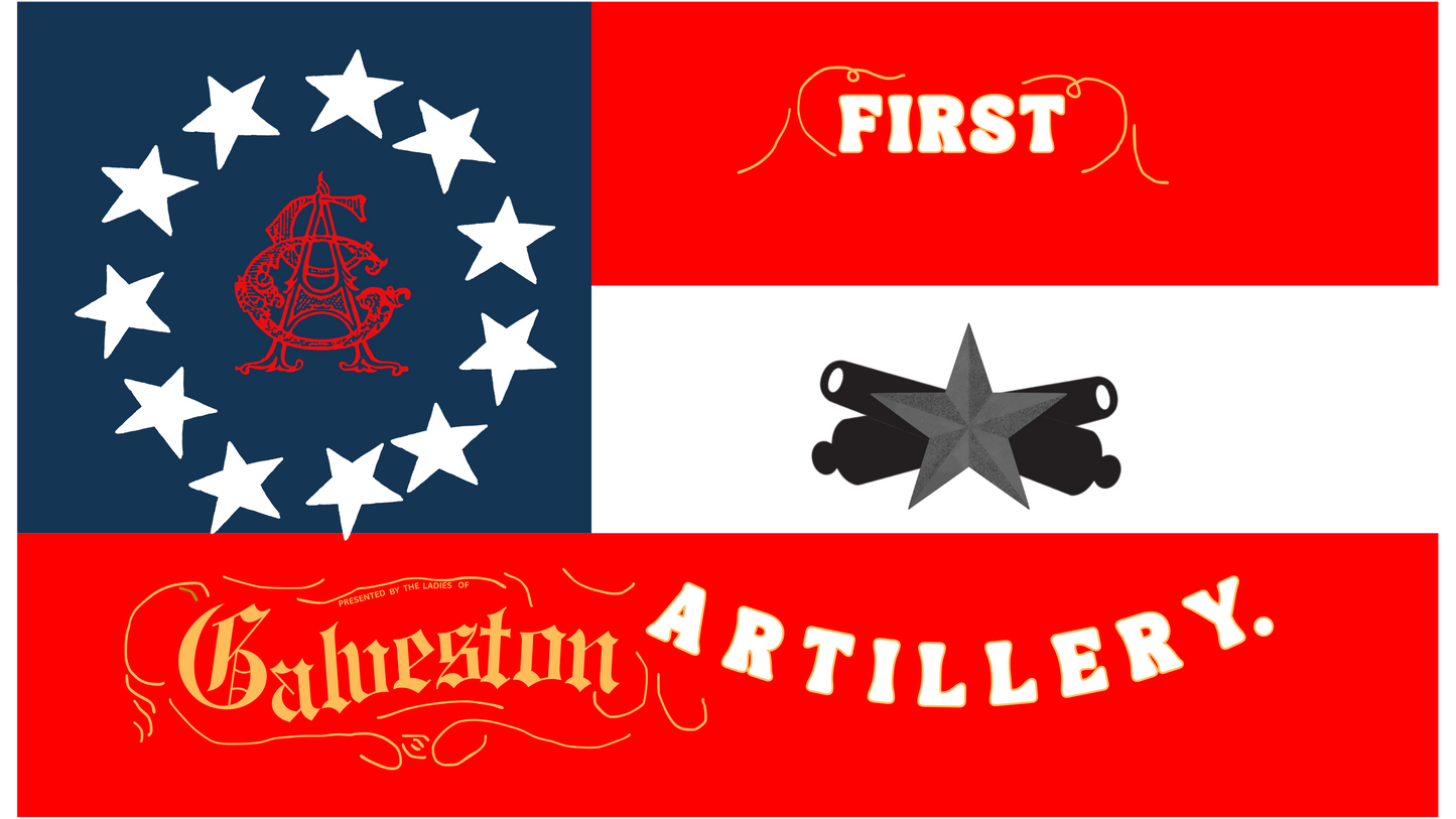 1st Galveston Artillery Flag Stickers/Magnets