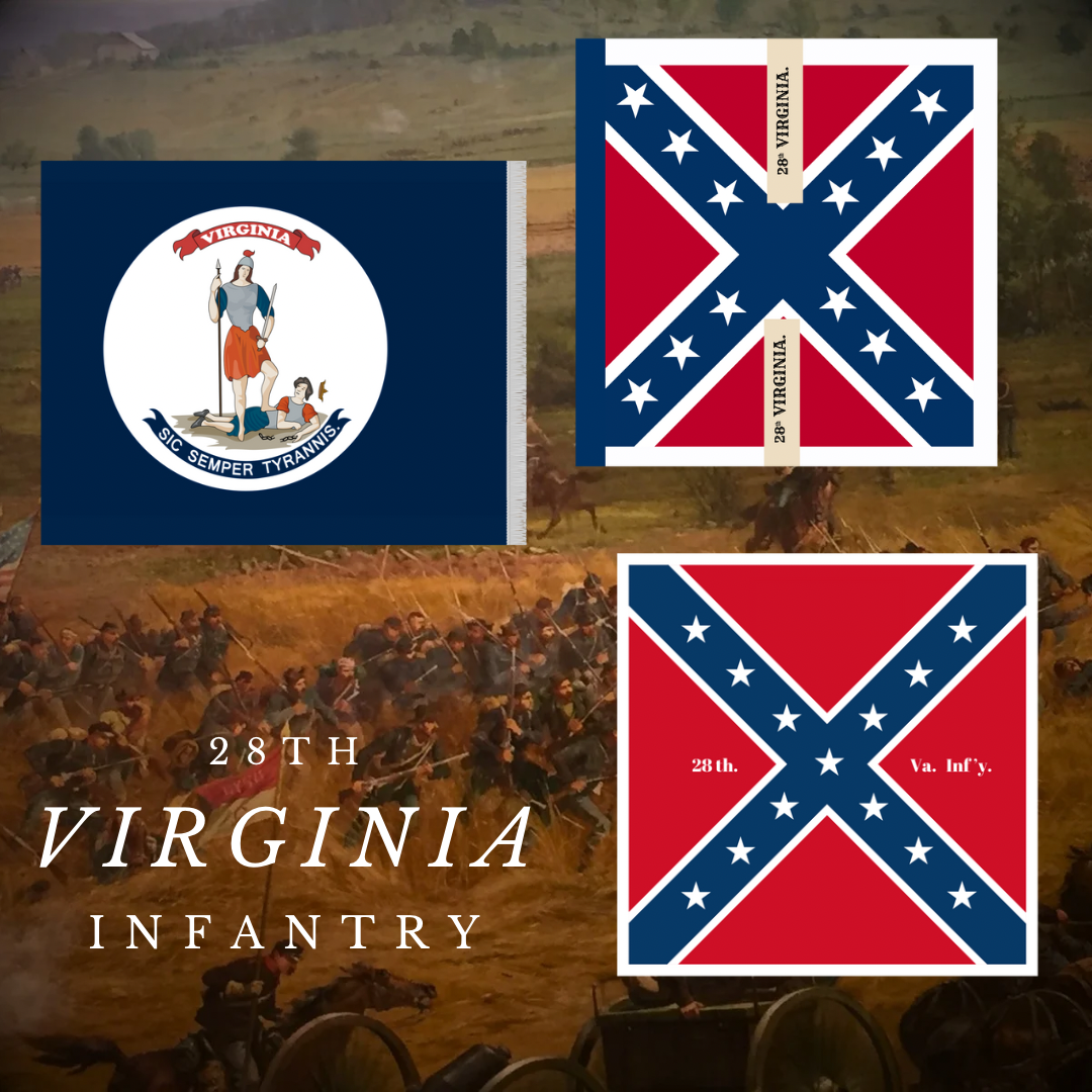 28th Virginia Infantry Flag Sticker Set