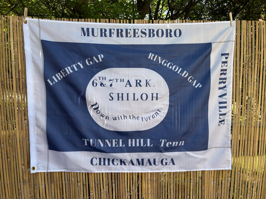 "Down with the Tyrants" 6th and 7th Arkansas Hardee House Flag