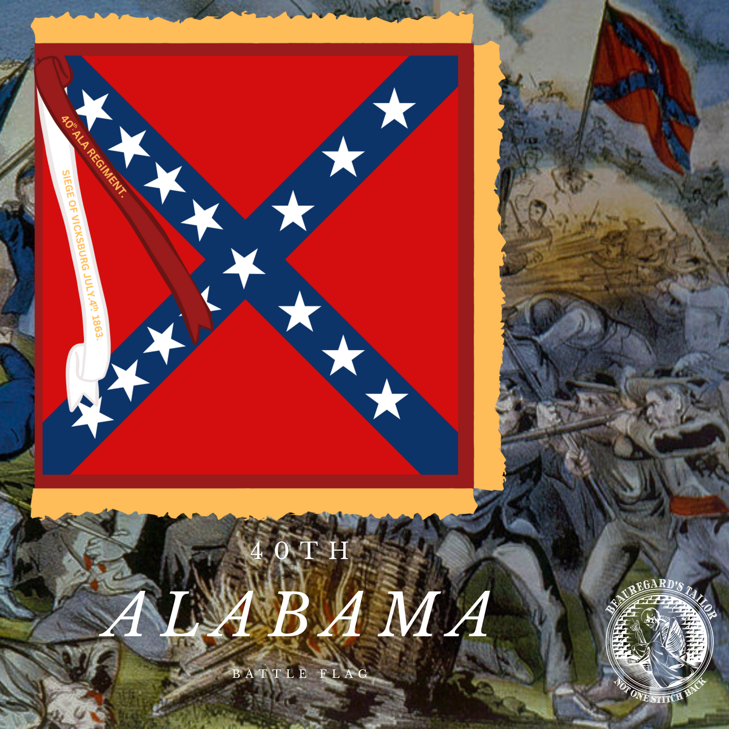 40th Alabama Regimental Colors Stickers