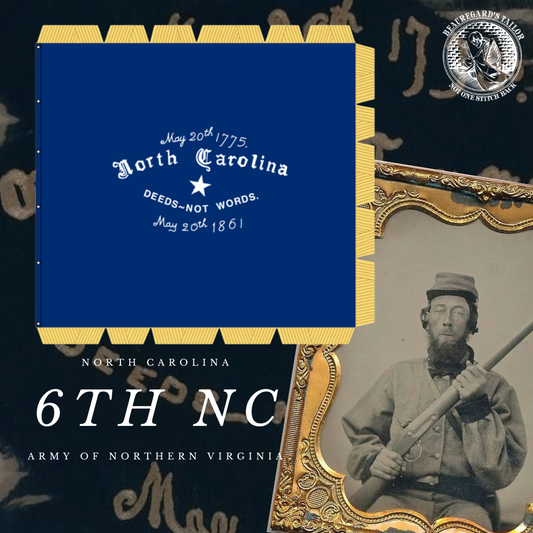 "Deeds Not Words" 6th North Carolina Infantry Flag Sticker