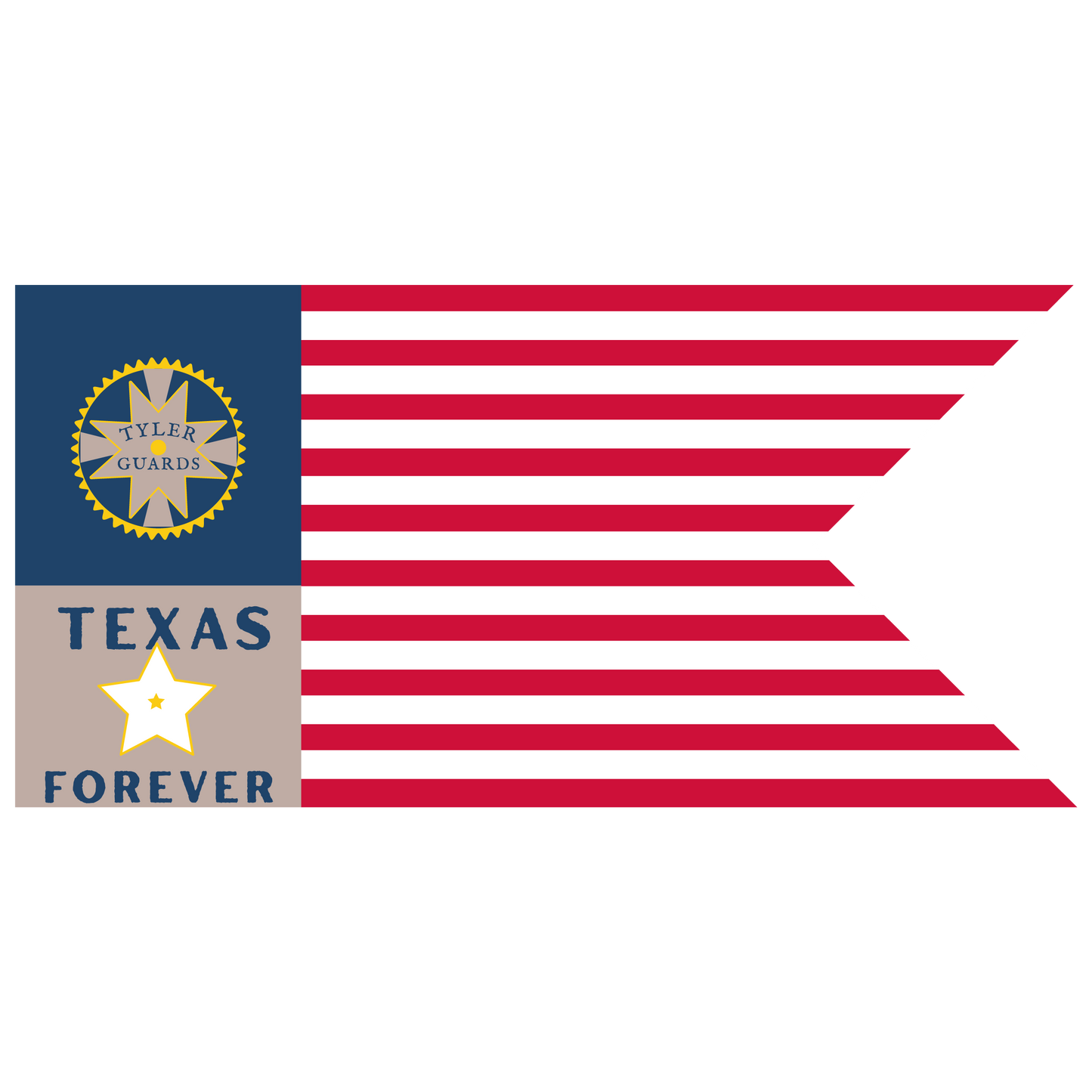 "Texas Forever" 3rd Texas Cavalry  - Tyler Guards Flag Stickers/Magnet