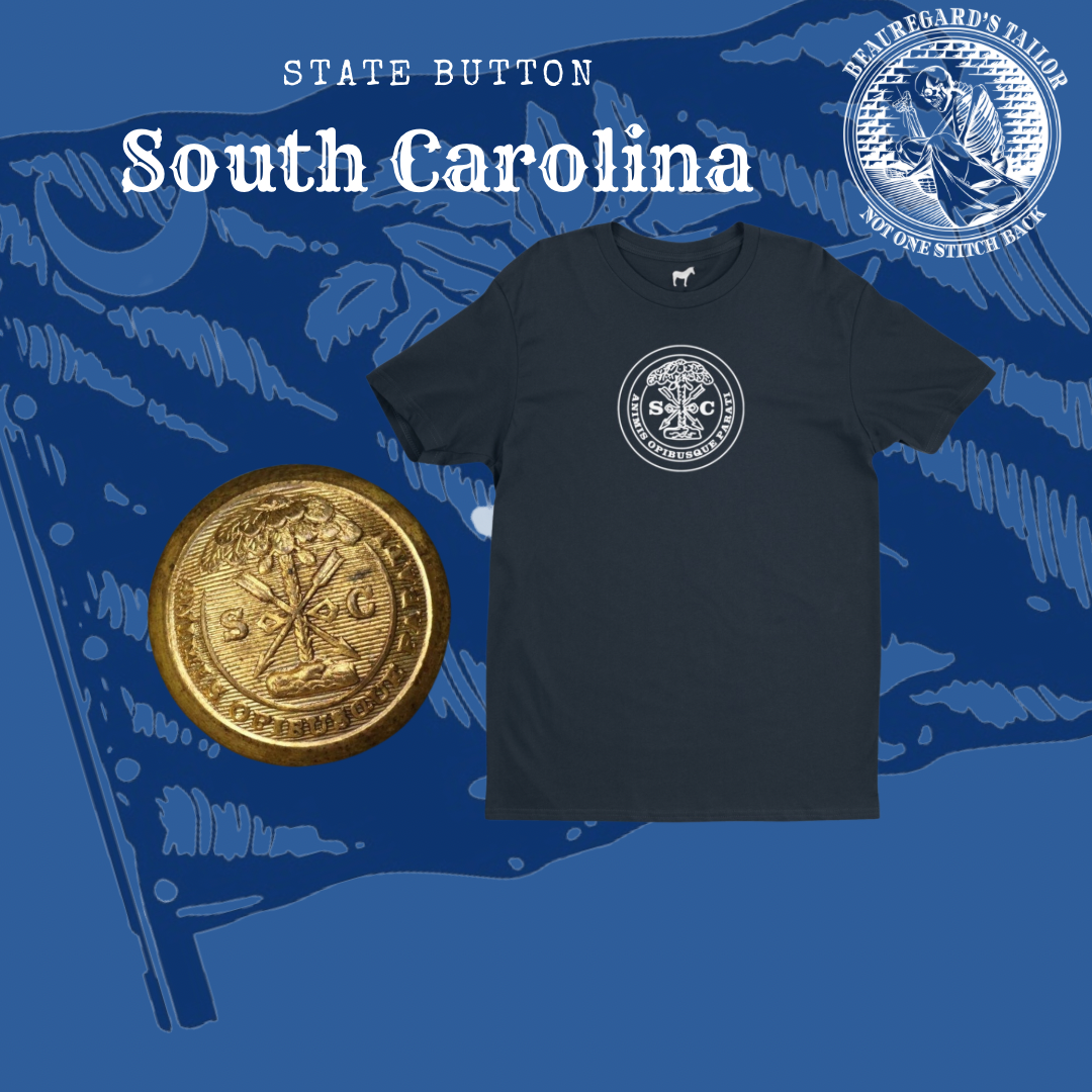 South Carolina Civil War State Button Blue T-Shirt