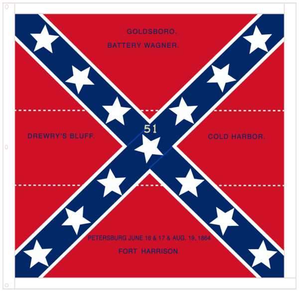 51st  North Carolina Regimental Flag Sticker