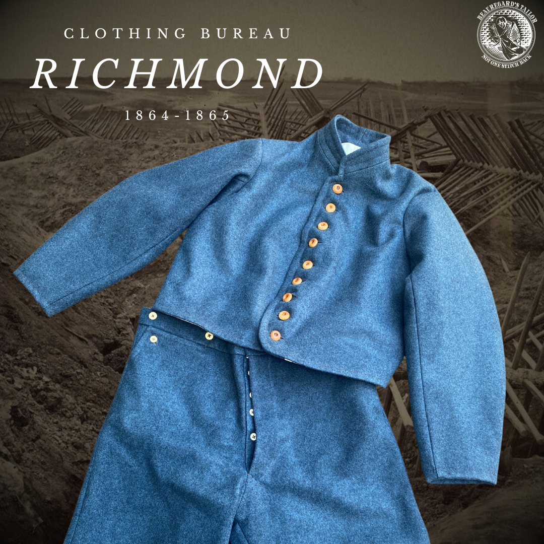 Richmond Clothing Bureau Jacket English Army Cloth 1864-1865