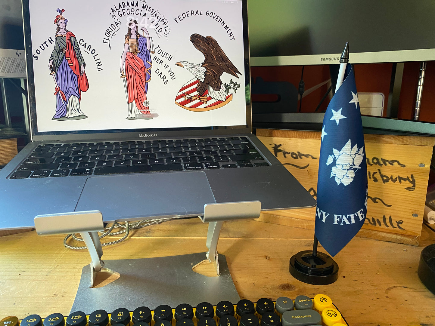 "Any Fate But Submission" Desk Flag