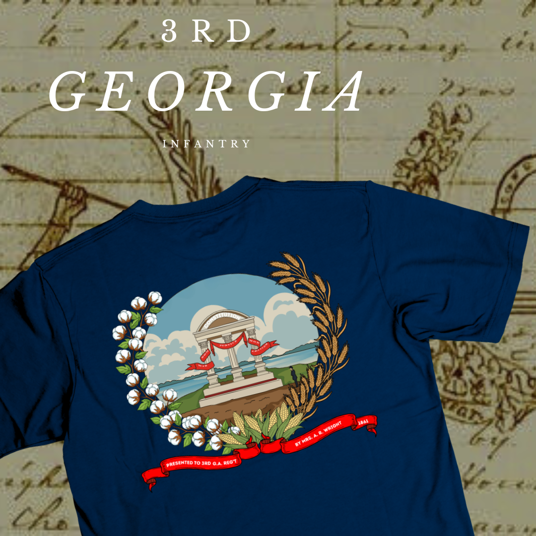 Pro aris et focis" - "for hearth and home" - 3rd Georgia Regimental Flag Shirt (Big and Tall)