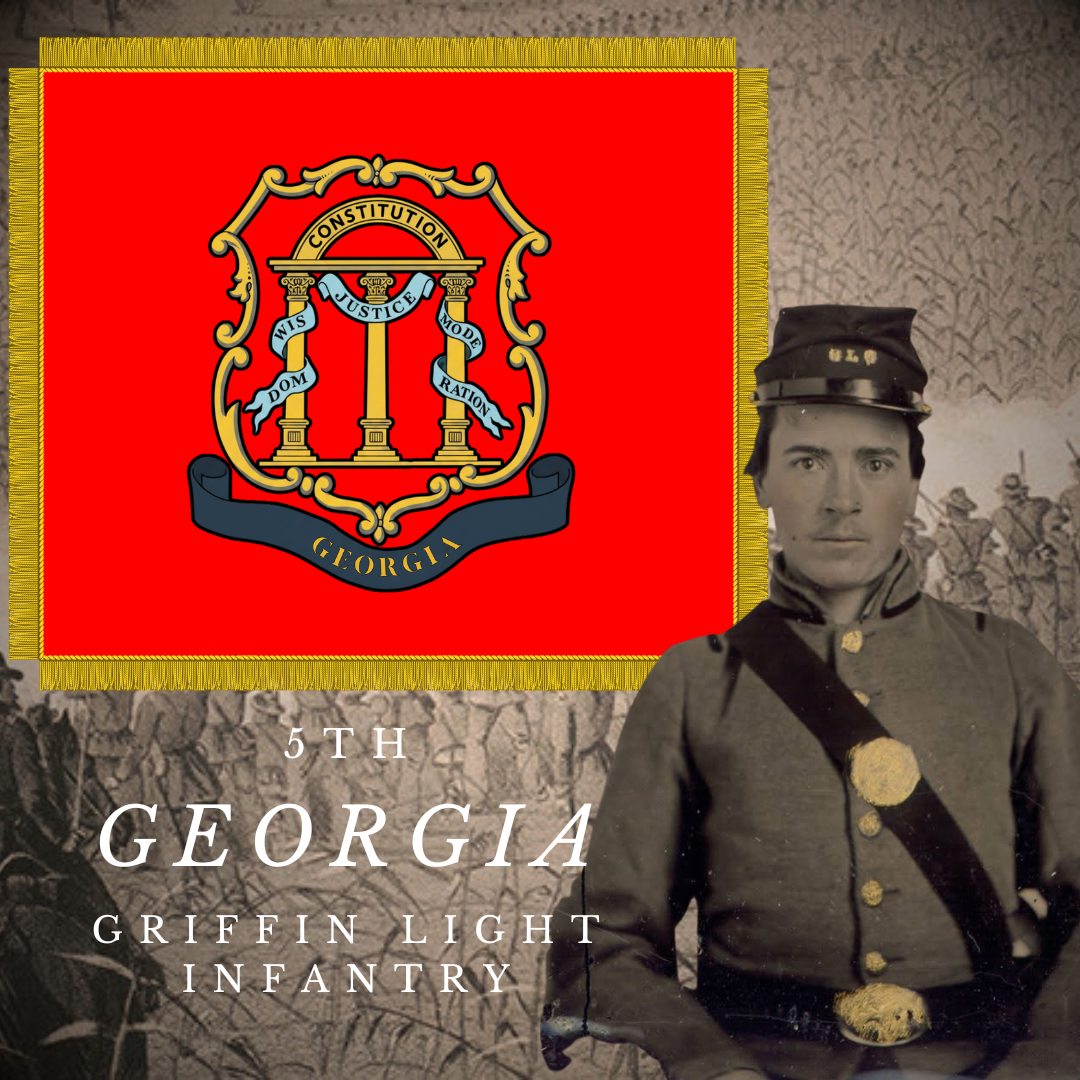 5th Georgia Infantry - Company B - Griffin Light infantry Flag Stickers/Magnet