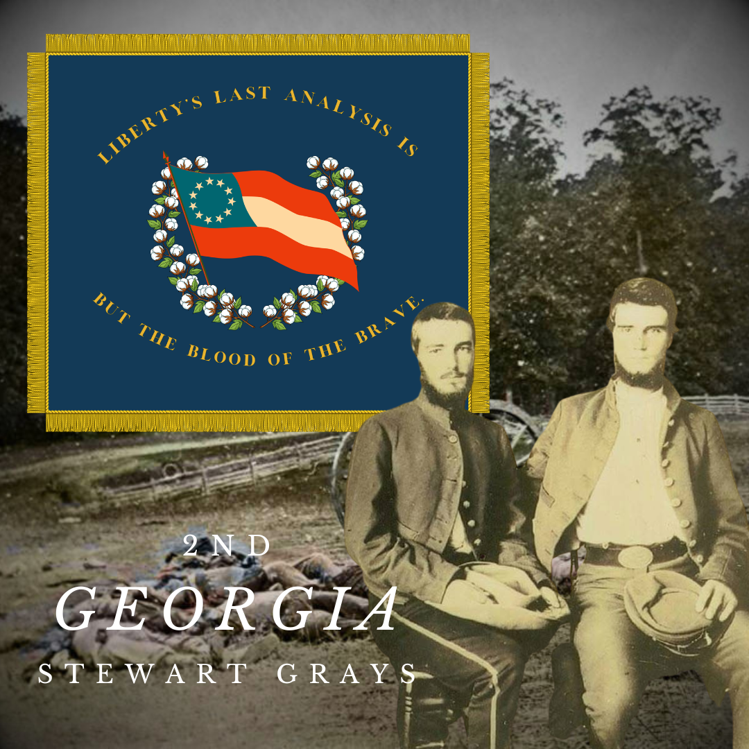 "Liberty's Last Analysis is But the Blood of the Brave." 2nd Georgia Volunteers - Company K Flag