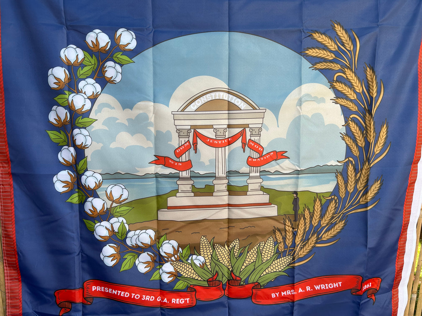 "Pro aris et focis" - "for hearth and home" - 3rd Georgia Regimental Flag - Print Error Close Out