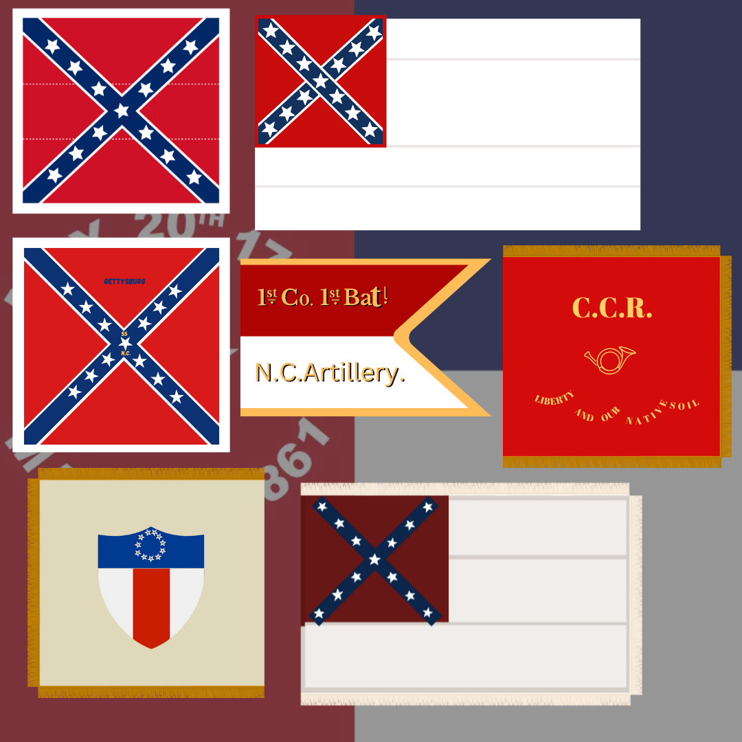 North Carolina Battle Flag Sticker Set