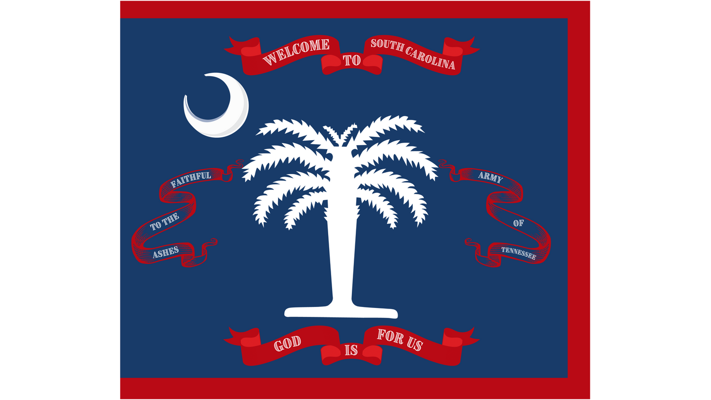 "Faithful to the ashes of the Army of Tennessee" South Carolina Flag Stickers