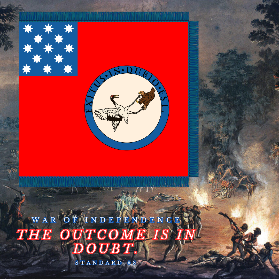 "The outcome is in doubt"  Gostelowe Standard #8 Flag