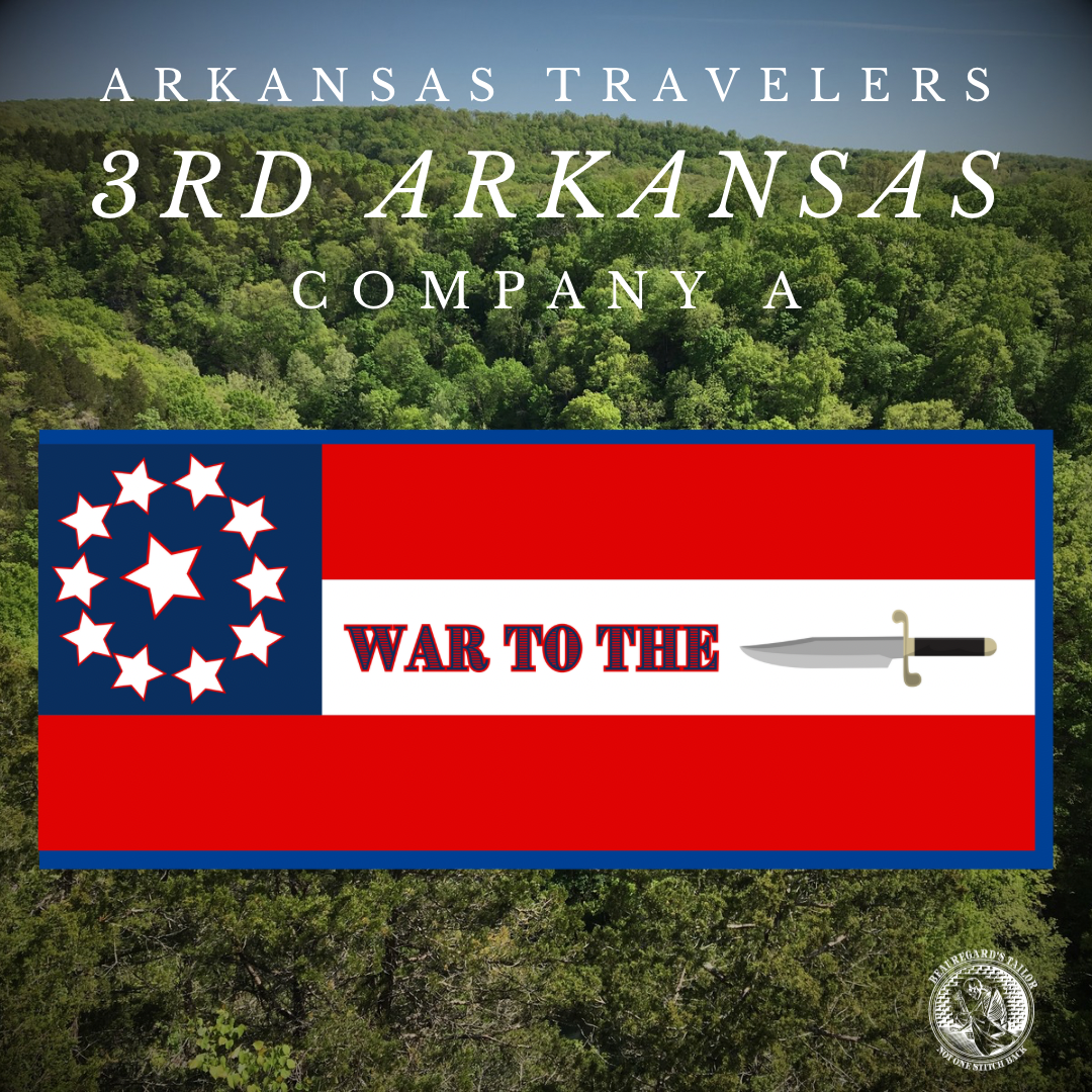 3rd Arkansas Infantry - Company A - Arkansas Travelers Flag Stickers