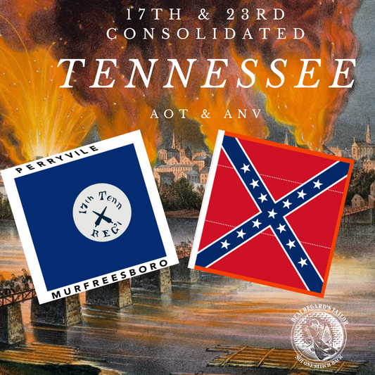 23rd & 17th Consolidated Tennessee Regiment  Flag Sticker Set