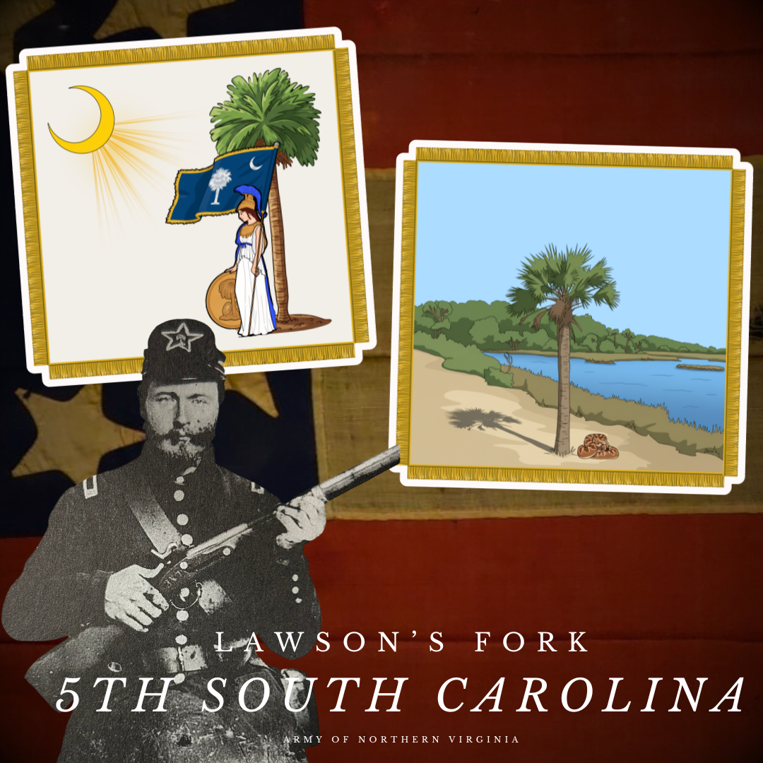 "Lawson's Fork Volunteers" 5th South Carolina Flag  Stickers/Magnet