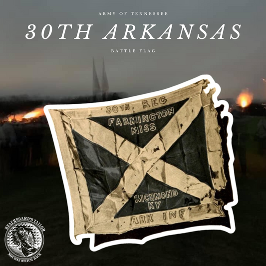 30th Arkansas Infantry Flag Stickers - "Battle Damaged"