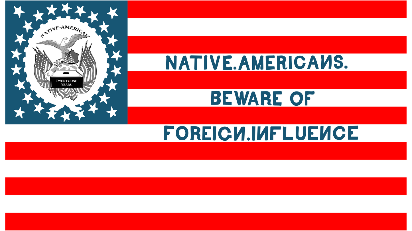 "Beware of Foreign Influence" - Know Nothing Party Flag Stickers/Magnets