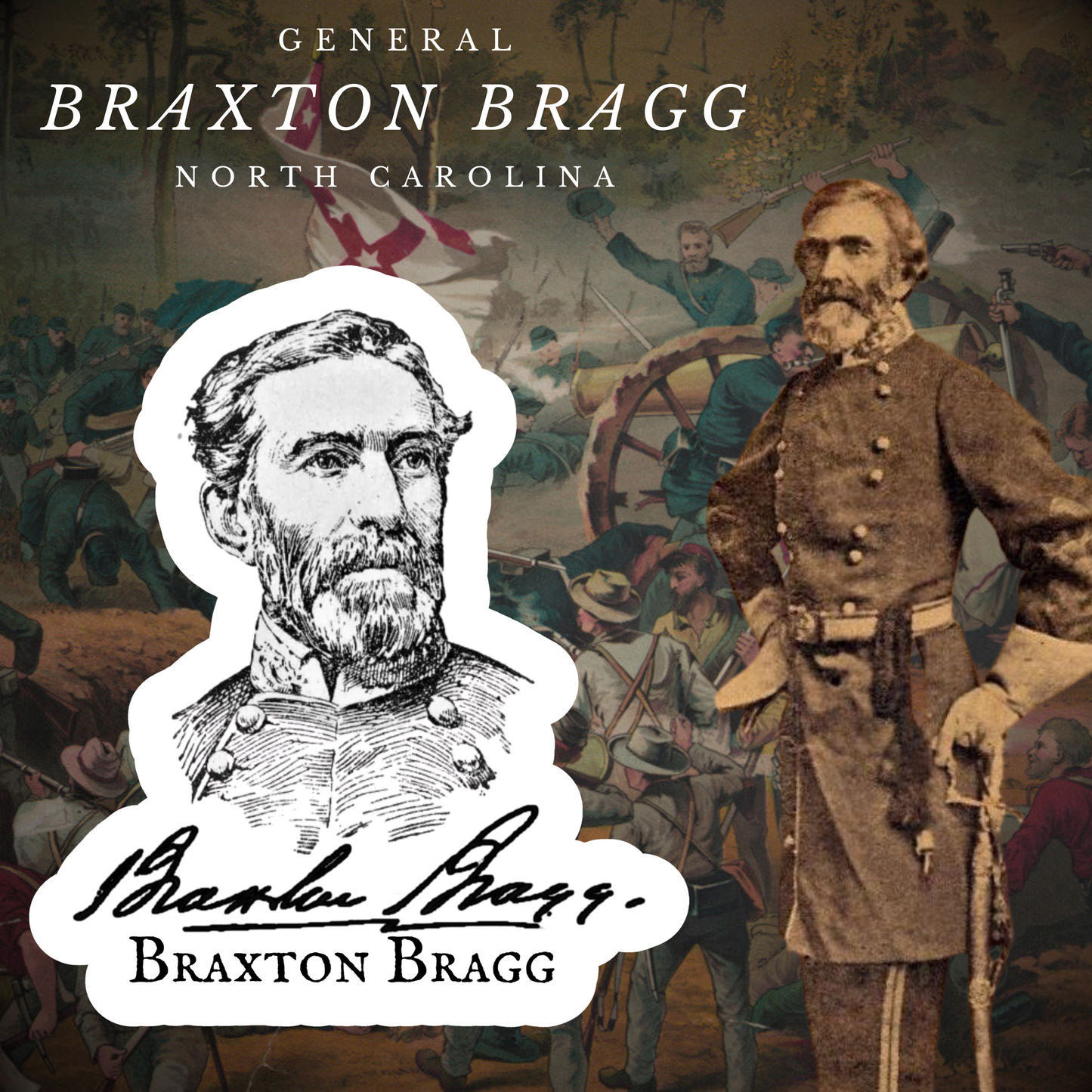 General Braxton Bragg Sticker/Magnet
