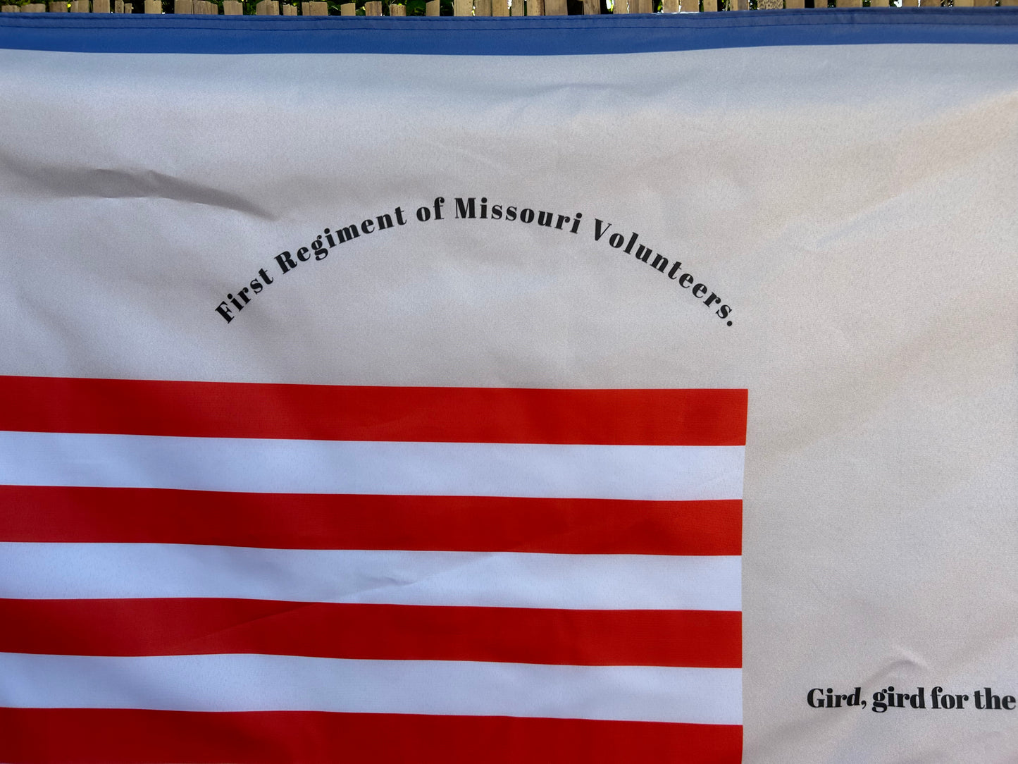 "Gird, gird for the conflict our banner wave high!" 1st Missouri Volunteers Seminole War Flag