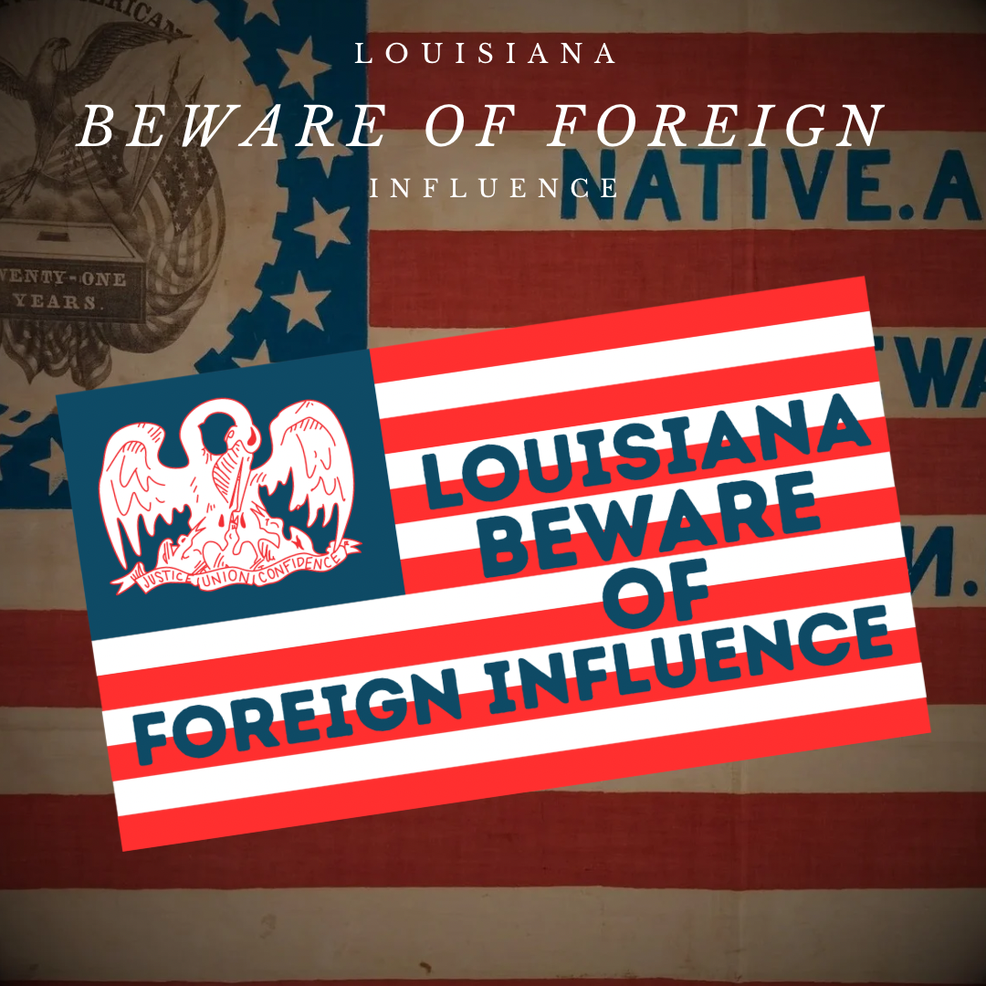 "Louisiana Beware of Foreign Influence" Flag